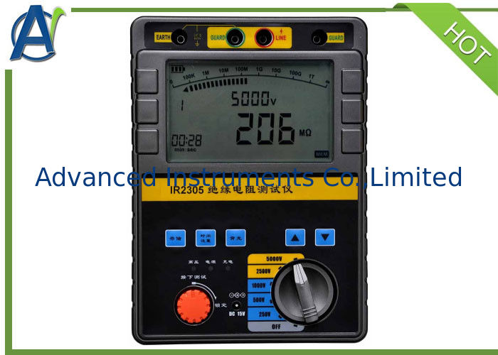 5KV 10KV Insulation Resistance Tester With LCD Display Inbuilt Battery