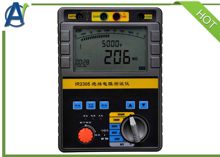 5KV 10KV Insulation Resistance Tester With LCD Display Inbuilt Battery